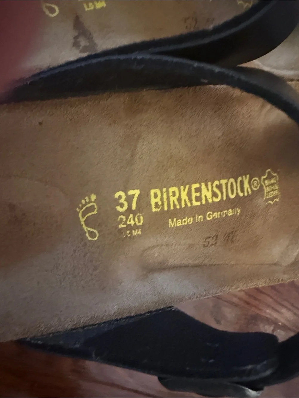 Birkenstock Kids Black Thong Sandals with Suede Footbed